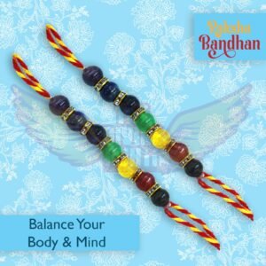 Chakra gemstone Rakhi designed to balance body and mind, perfect for Raksha Bandhan.