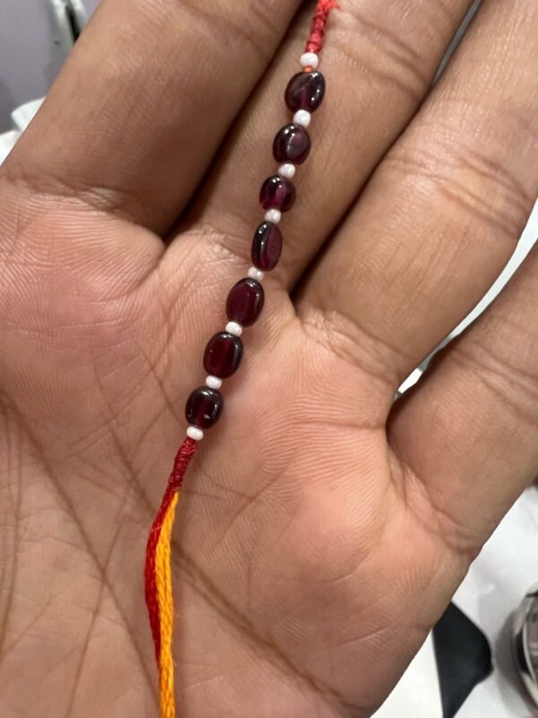 Premium Red Agate Spiritual Rakhi – For Strength, Protection & Positive Energy