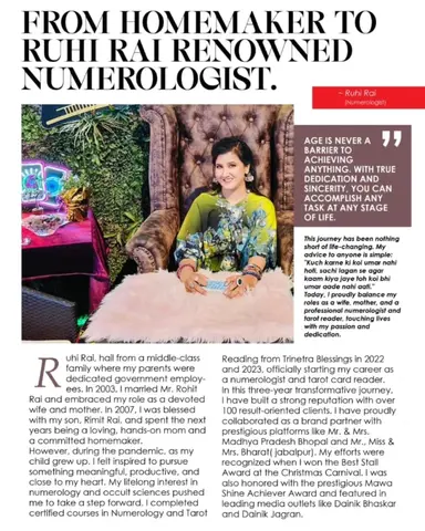 From Homemaker to Bhopal’s Trusted Numerologist – Ruhii Rai’s Inspirational Journey