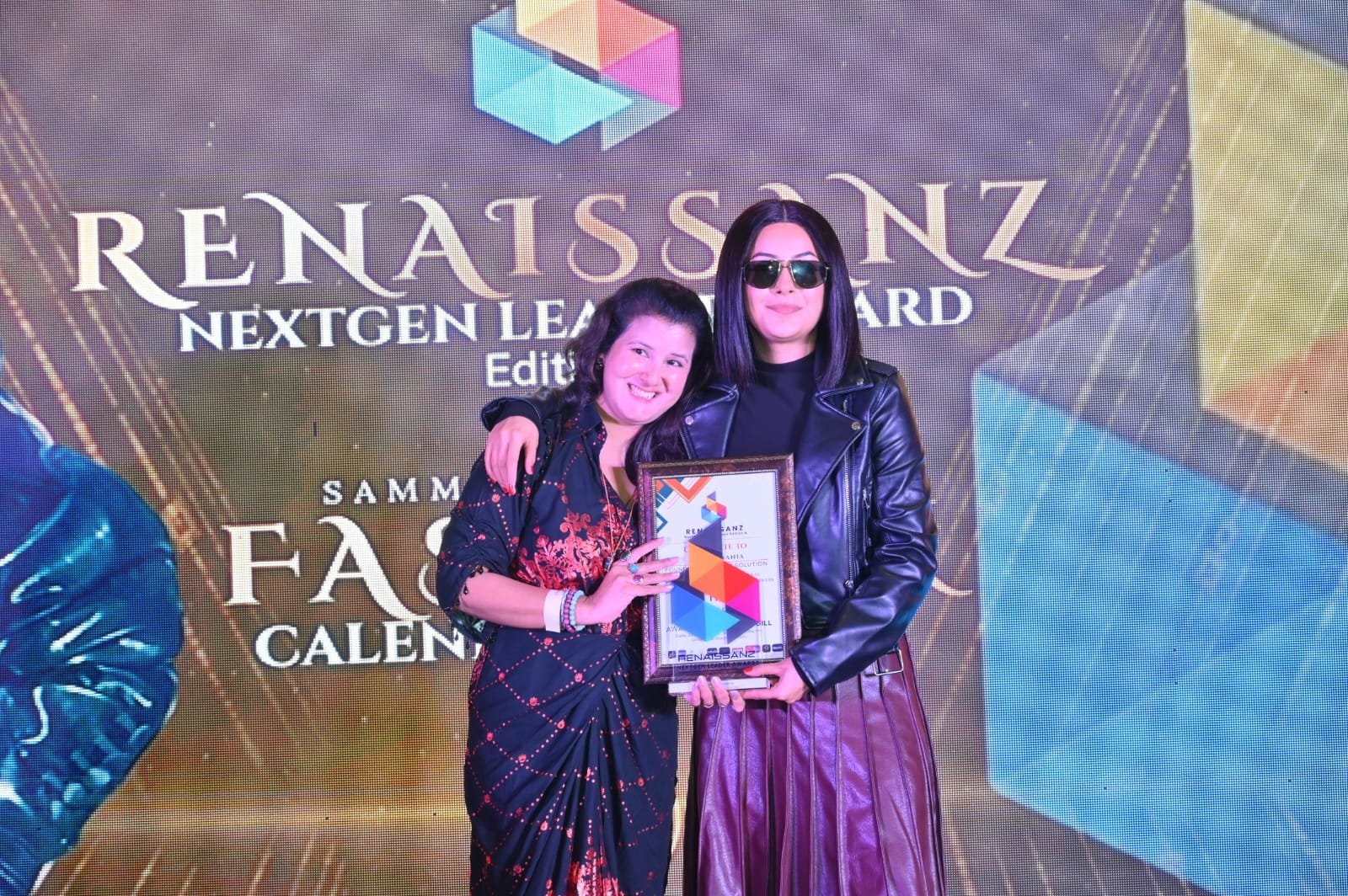 Divine Ruhii honoured at the Renaissanz NextGen Leader Award ceremony in Lucknow, graced by Shehnaaz Gill.